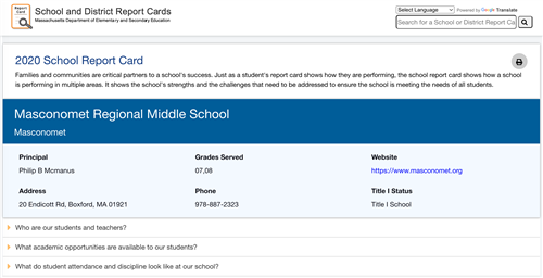 2020 School Report Card